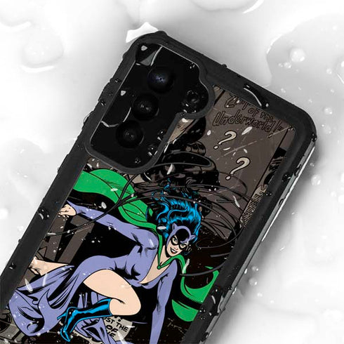 DC Comics Catwoman Vintage Action Pose Pattern Galaxy S24 Plus Waterproof Case